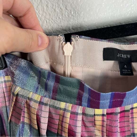 J. Crew Pleated Midi Skirt In Shimmering Plaid Women’s 4 - Picture 5 of 8